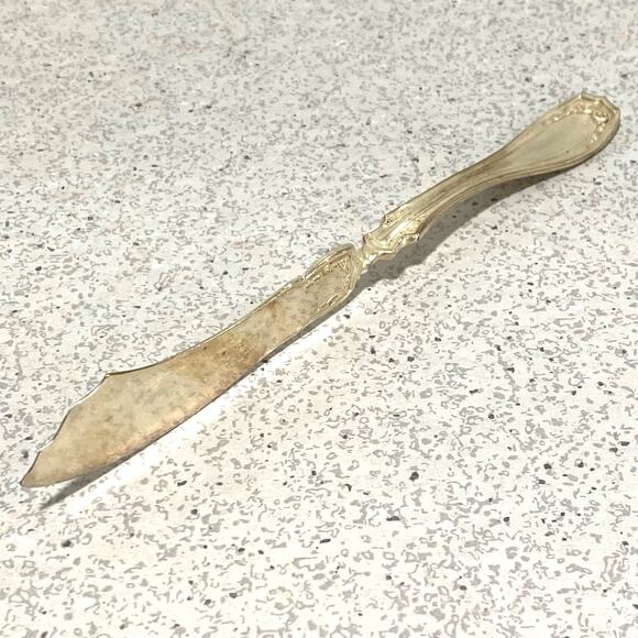 Oneida Silverplate Twisted Handle Butter Knife Spreader Irving Garland 1916 - Picture 4 of 8